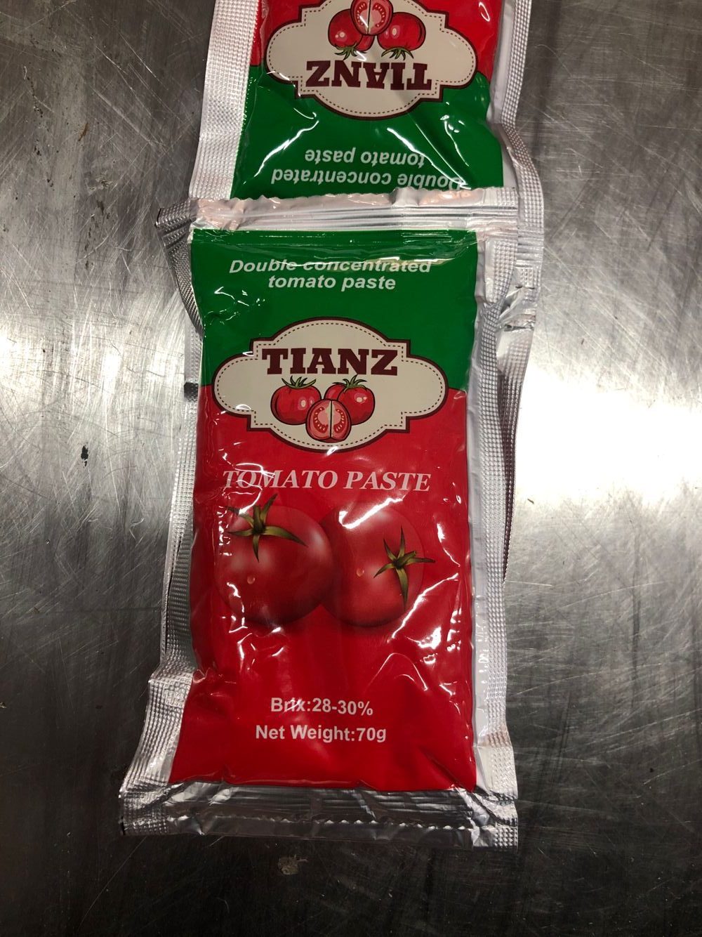 Томатная паста в пакетиках - 70 г x 100 - плоская - томатная паста2-12